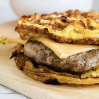 Keto Sausage McGriddle Chaffel