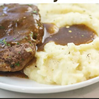 Keto Salisbury Steak Garlic Mashed Cauliflower